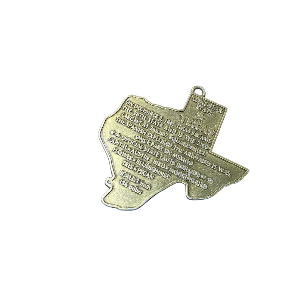 Texas State Map Souvenir Pendant